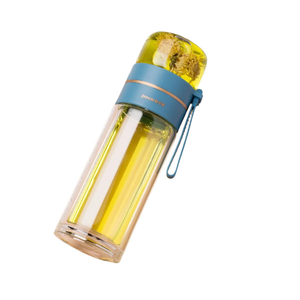 Glass Water Bottle With Tea Infuser Filter Separation Double Wall Leakproof Tea Infusers
