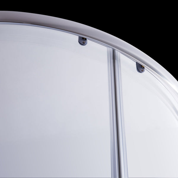 90 X 90Cm Rounded Sliding 6Mm Curved Shower Screen With Base In Chrome Shower Enclosures