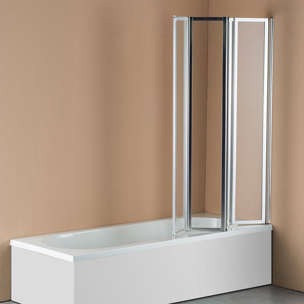 4 Fold Chrome Folding Bath Shower Screen Door Panel 1000 X 1400Mm Shower Enclosures