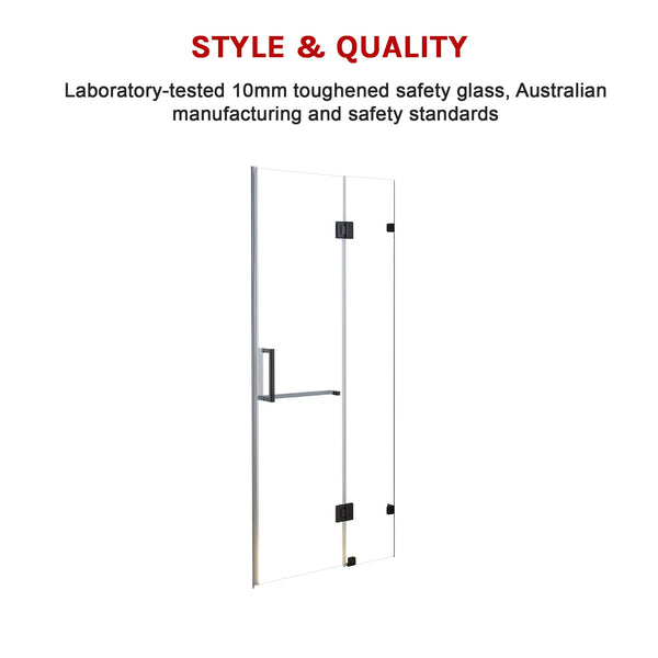 100 X 200Cm Wall To Frameless Shower Screen 10Mm Glass By Della Francesca Shower Enclosures