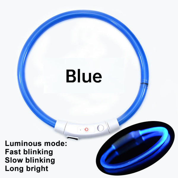 3 Mode Led Dog Collar Usb Rechargeable Detachable & Glowing Pet Safety Necklace For Night Dog Collars