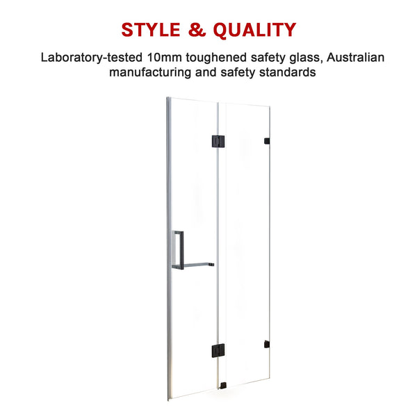 120 X 200Cm Wall To Frameless Shower Screen 10Mm Glass By Della Francesca Shower Enclosures
