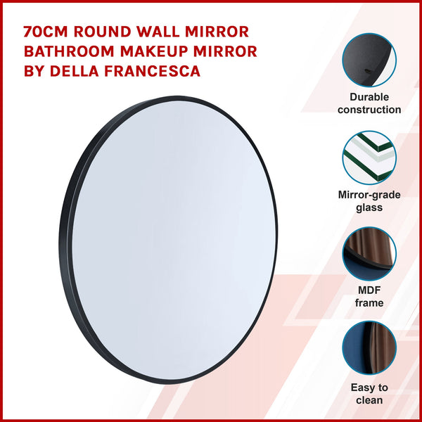70Cm Round Wall Mirror Bathroom Makeup By Della Francesca Mirrors