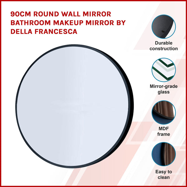 90Cm Round Wall Mirror Bathroom Makeup By Della Francesca Mirrors