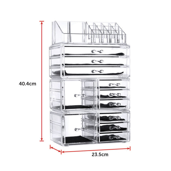 11 Drawers Clear Acrylic Tower Organiser Cosmetic Jewellery Luxury Storage Cabinet Dressers & Chests Of Drawers