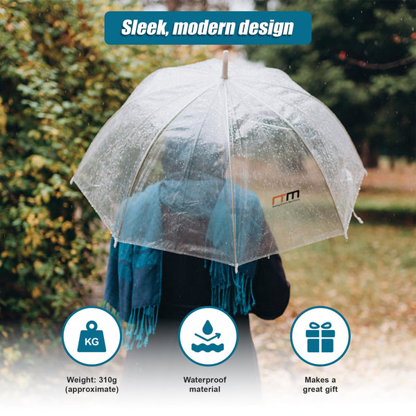 5X Clear Transparent Rain Walking Umbrella Parasol Pvc Dome Wedding Party Favour Umbrellas