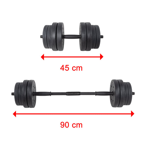20Kg Dumbbell Set Home Gym Fitness Exercise Weights Bar Plate Dumbbells