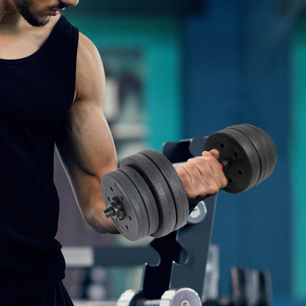 20Kg Dumbbell Set Home Gym Fitness Exercise Weights Bar Plate Dumbbells