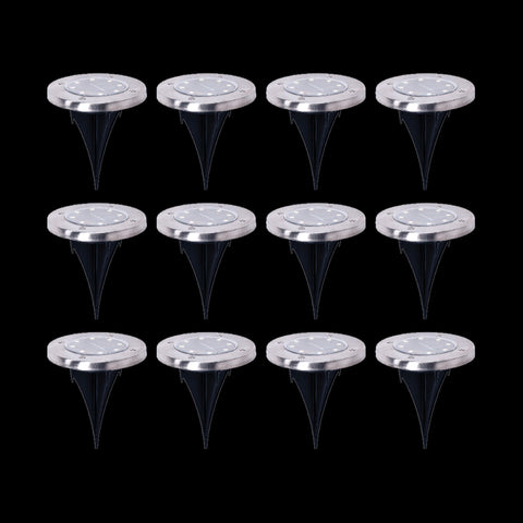 12X Solar Powered Led Buried Inground Recessed Light Garden Outdoor Deck Path Outdoor Lighting Accessories