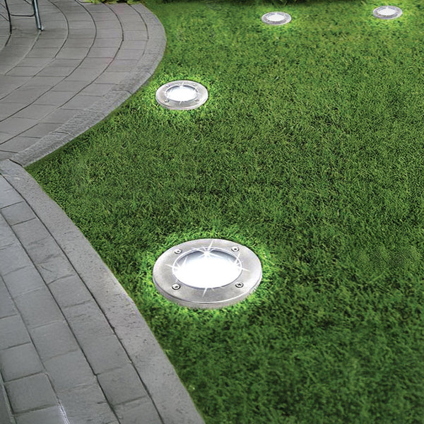 12X Solar Powered Led Buried Inground Recessed Light Garden Outdoor Deck Path Outdoor Lighting Accessories