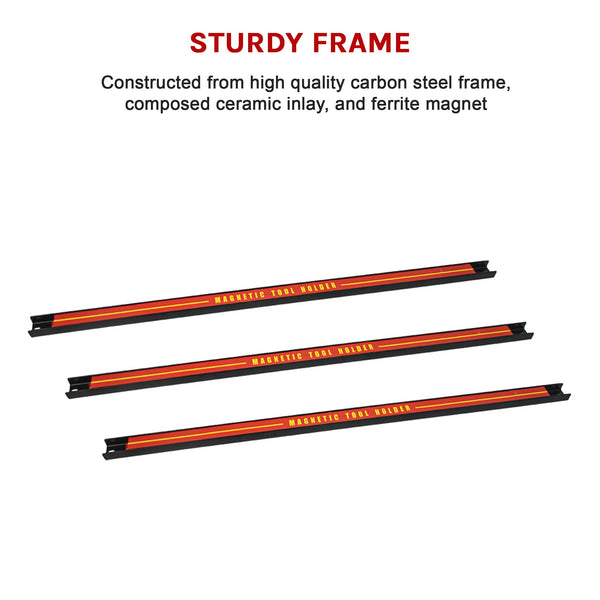 3 X 61Cm Magnetic Wall Mounted Tool Holder Storage Organiser Garage Workshop Other Tool Storage