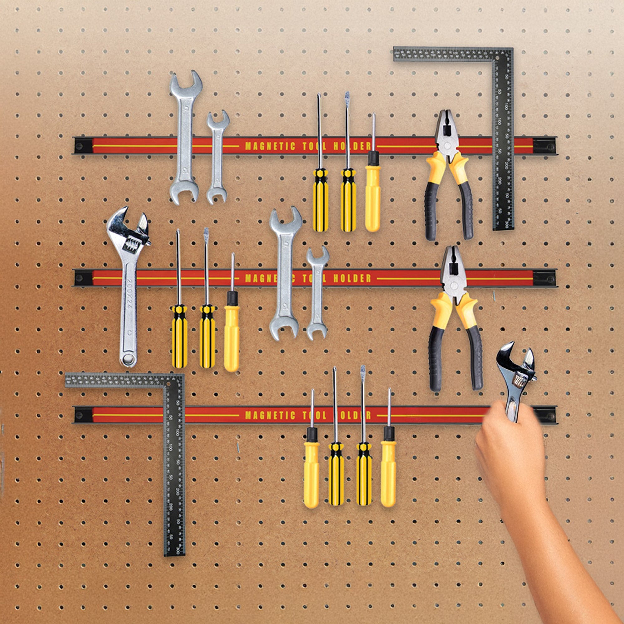 3 X 61Cm Magnetic Wall Mounted Tool Holder Storage Organiser Garage Workshop Other Tool Storage