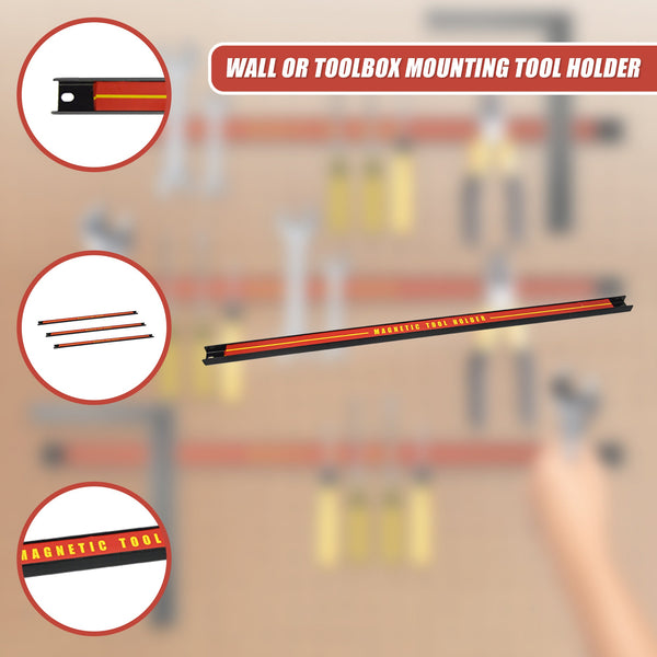 3 X 61Cm Magnetic Wall Mounted Tool Holder Storage Organiser Garage Workshop Other Tool Storage