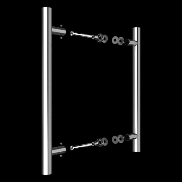 Round 300Mm Push Pull Stainless Steel Door Handle Entrance Entry Shower Glass Other Door Hardware