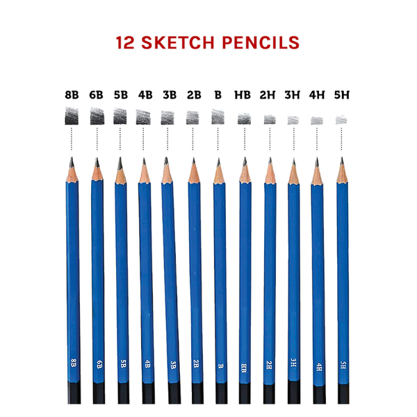 Art Sketch Pencils Oil Drawing Colouring Graphite Charcoal Set 72Pcs/Set Art Pencils & Charcoal