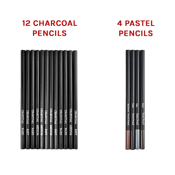 Art Sketch Pencils Oil Drawing Colouring Graphite Charcoal Set 72Pcs/Set Art Pencils & Charcoal