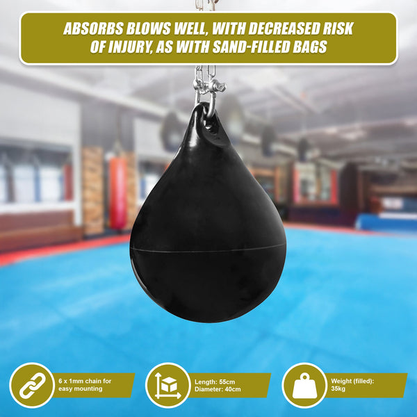 30L Water Punching Bag Aqua With D Shackle And Chain Punching Bags