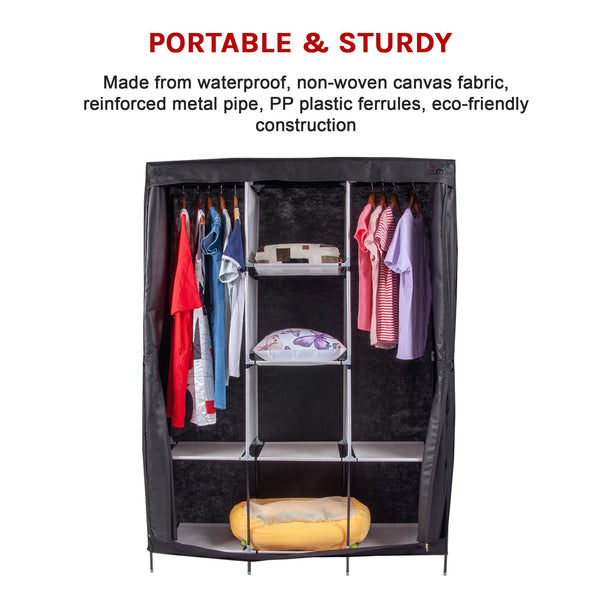 Large Clothes Closet Canvas Wardrobe Storage Organizer With Shelves Closet Organisers