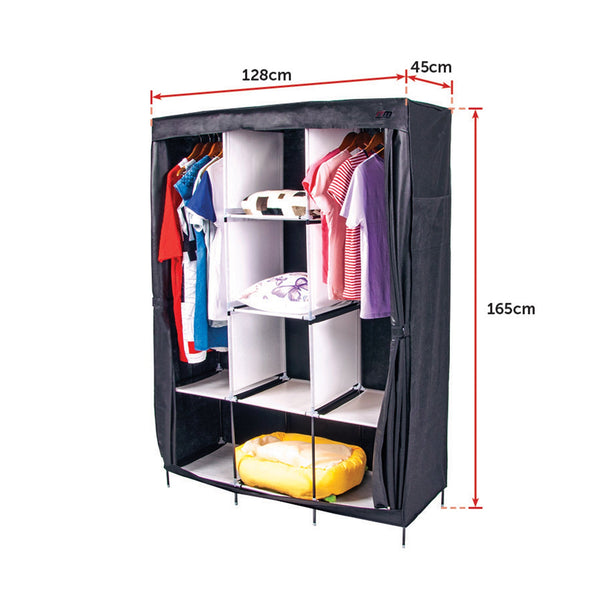 Large Clothes Closet Canvas Wardrobe Storage Organizer With Shelves Closet Organisers