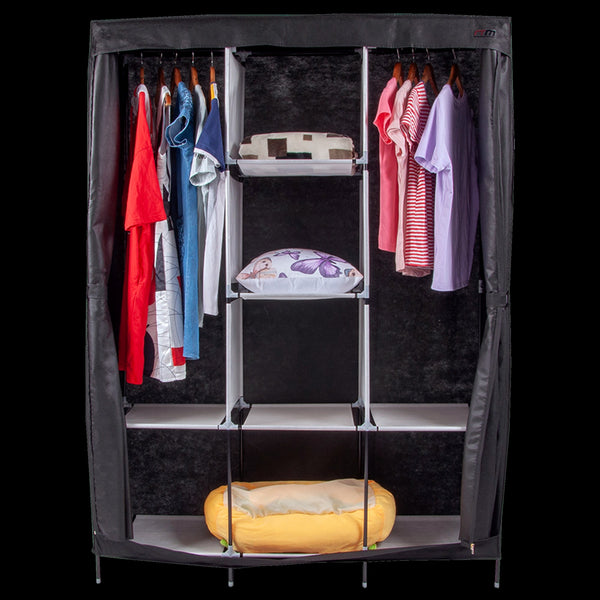 Large Clothes Closet Canvas Wardrobe Storage Organizer With Shelves Closet Organisers
