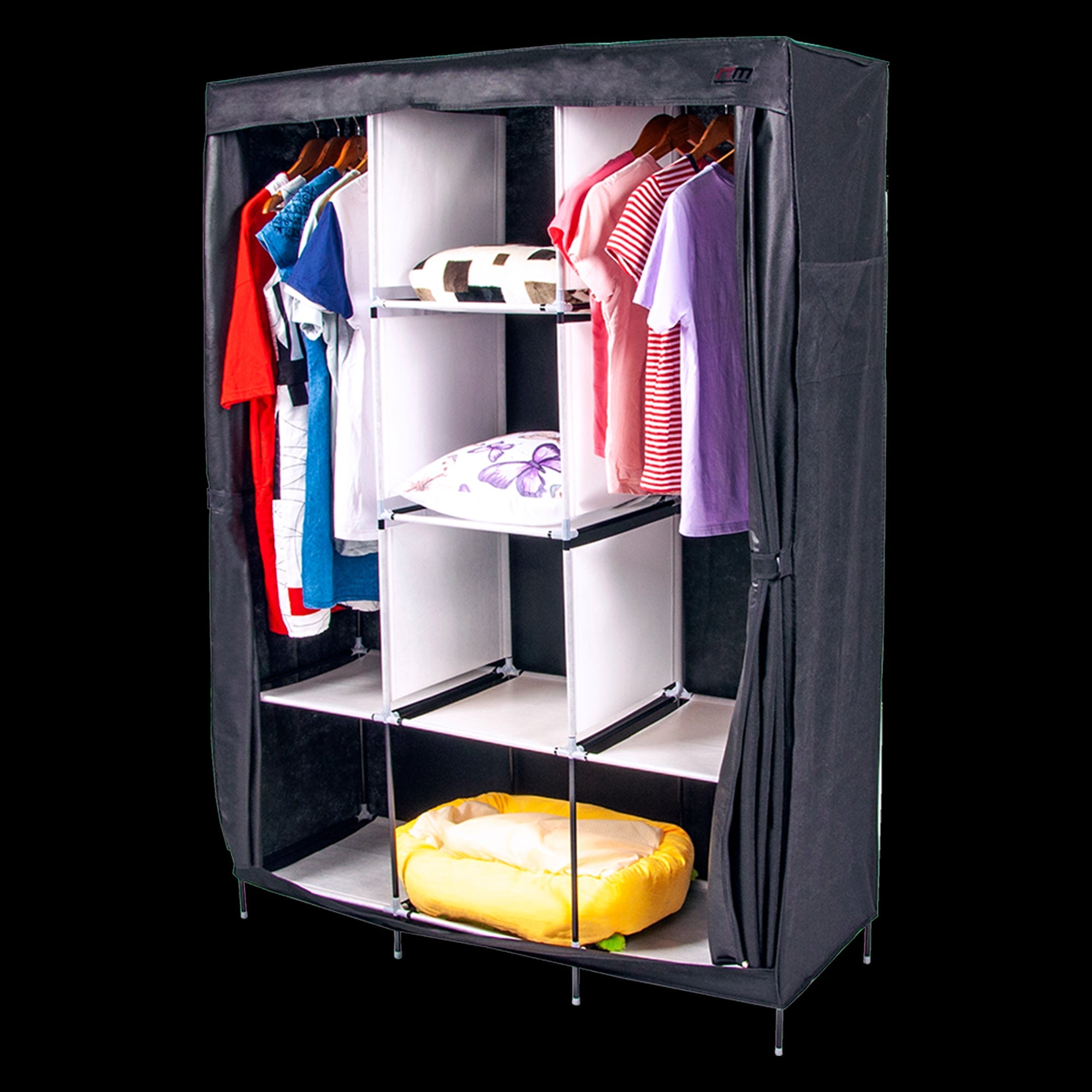 Large Clothes Closet Canvas Wardrobe Storage Organizer With Shelves Closet Organisers