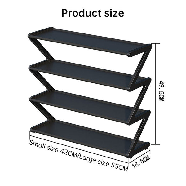 Z Shaped 4 Layer Shoe Organiser Space Saving Wall Corner Mount Stackable Adjustable Storage Shelf Shoe Organisers