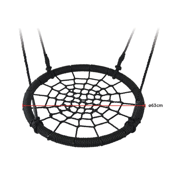 Kids Rope Swing Round Outdoor Birds Crows Nest Spider Web Seat 65Cm Outdoor Swings