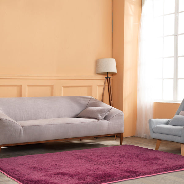 200X140cm Floor Large Shaggy Area Carpet Bedroom Living Room Mat Burgundy Rugs