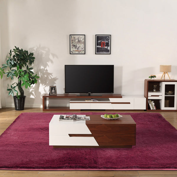 230X200cm Floor Large Shaggy Area Carpet Bedroom Living Room Mat Burgundy Rugs