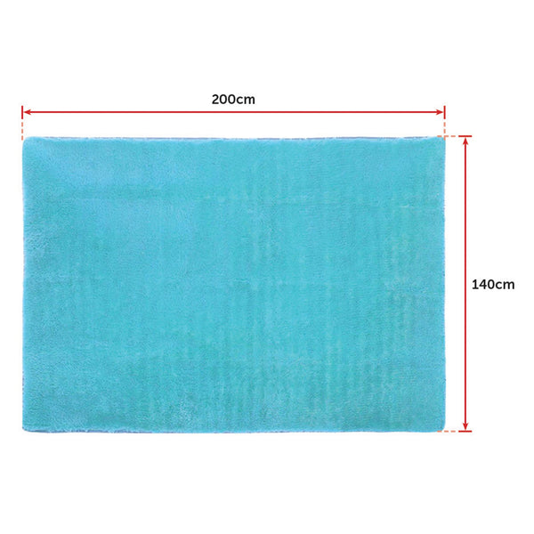 200X140cm Floor Large Shaggy Area Carpet Bedroom Living Room Mat Turquoise Rugs