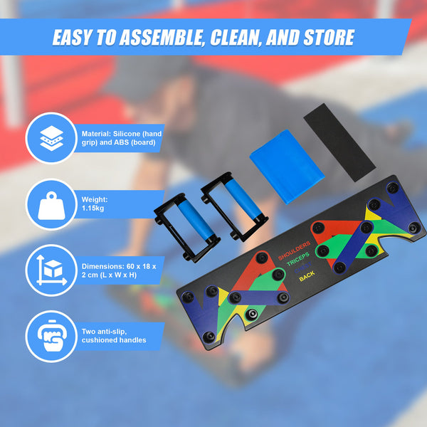 9 In 1 Push Up Board Yoga Bands Fitness Workout Train Gym Exercise Pushup Stand Push Up Stands