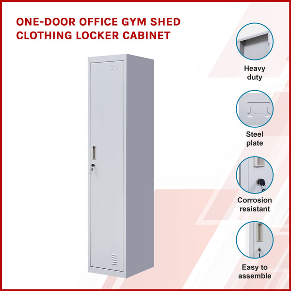 One Door Office Gym Shed Clothing Locker Cabinet Cabinets & Cupboards