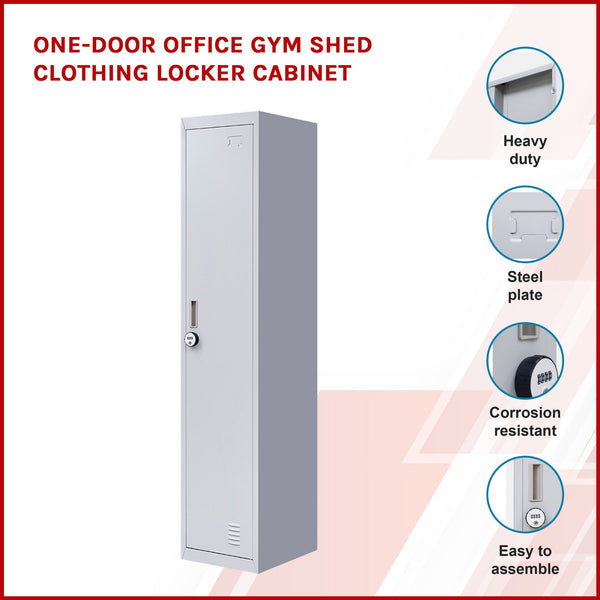 One Door Office Gym Shed Clothing Locker Cabinet Cabinets & Cupboards