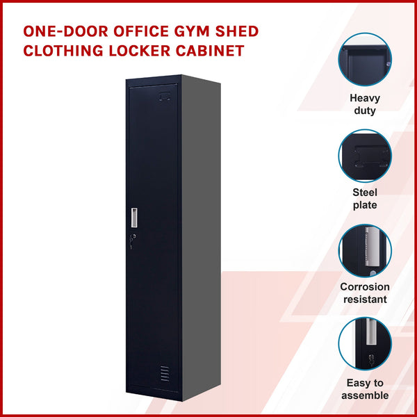 One Door Office Gym Shed Clothing Locker Cabinet Cabinets & Cupboards