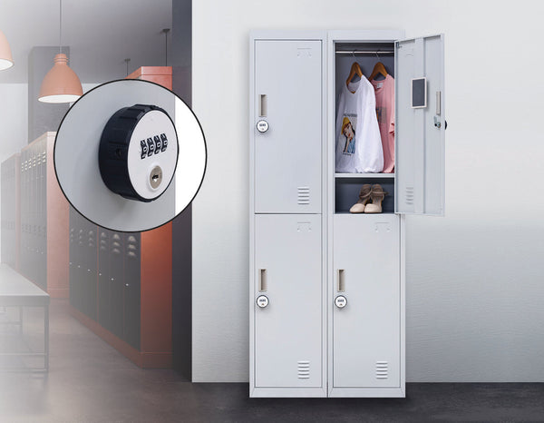 2 Door Vertical Locker For Office Gym Shed School Home Storage Cabinets & Cupboards