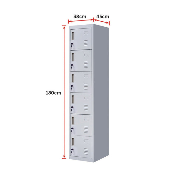 6 Door Locker For Office Gym Shed School Home Storage Cabinets & Cupboards