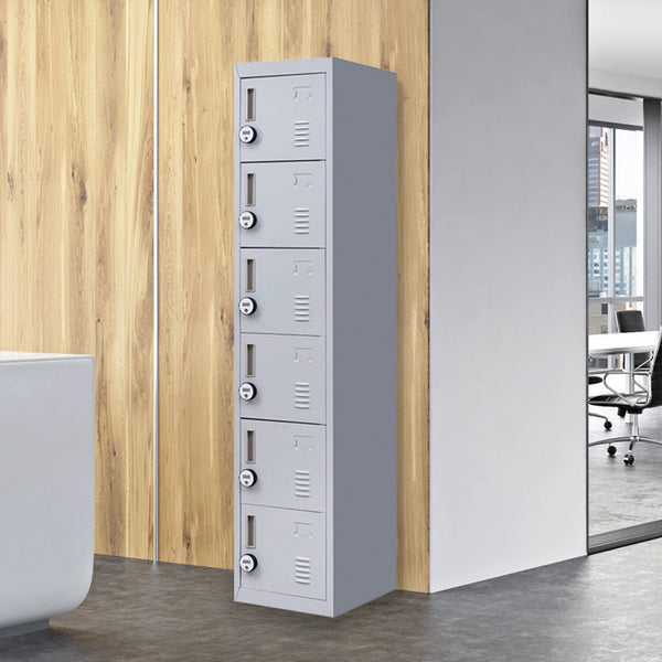 6 Door Locker For Office Gym Shed School Home Storage Cabinets & Cupboards