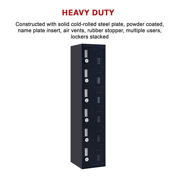 6 Door Locker For Office Gym Shed School Home Storage Cabinets & Cupboards