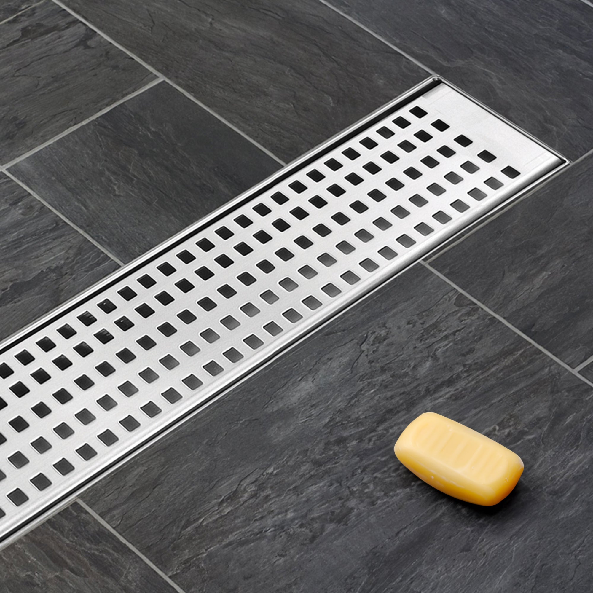 900Mm Bathroom Shower Stainless Steel Grate Drain W/Centre Outlet Floor Waste Square Pattern Drain Grates