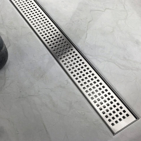 1000Mm Bathroom Shower Stainless Steel Grate Drain W/Centre Outlet Floor Waste Square Pattern Drain Grates