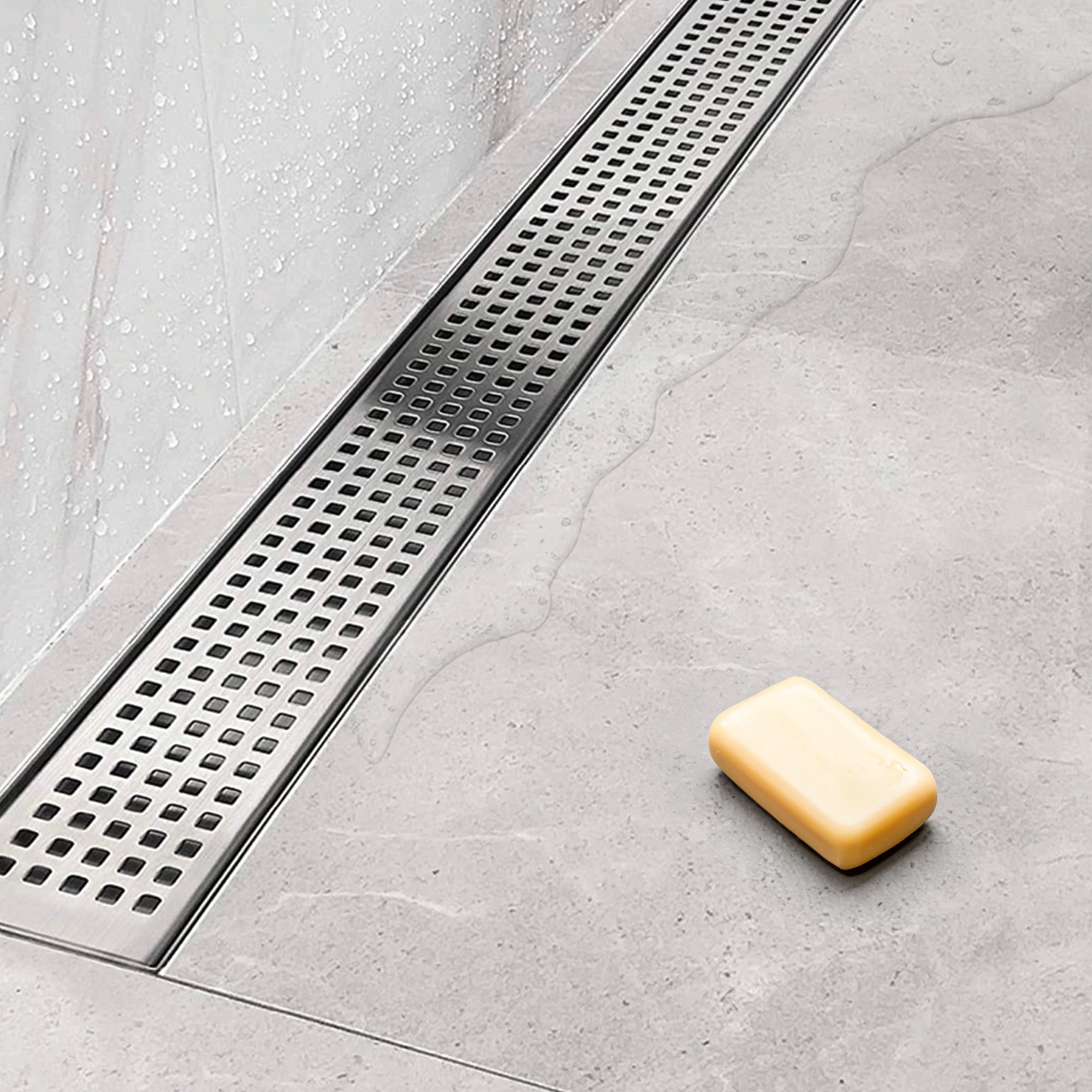 1200Mm Bathroom Shower Stainless Steel Grate Drain W/Centre Outlet Floor Waste Square Pattern Drain Grates