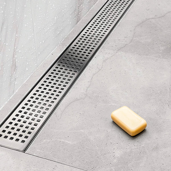 1200Mm Bathroom Shower Stainless Steel Grate Drain W/Centre Outlet Floor Waste Square Pattern Drain Grates