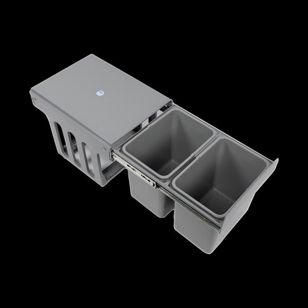 2X 15L Pull Out Trash Bin Dual Kitchen Garbage Waste Basket Cabinet Garbage Bags