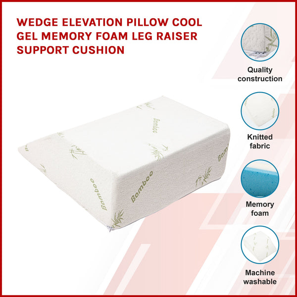 Wedge Elevation Pillow Cool Gel Memory Foam Leg Raiser Support Cushion Pillows