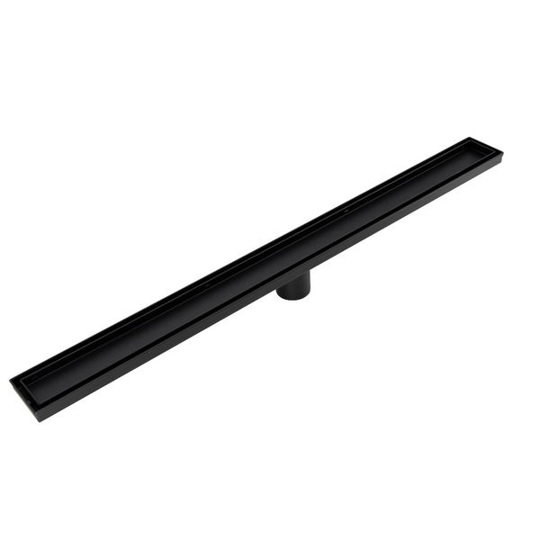 1000Mm Tile Insert Bathroom Shower Black Grate Drain W/Centre Outlet Floor Waste Drain Grates