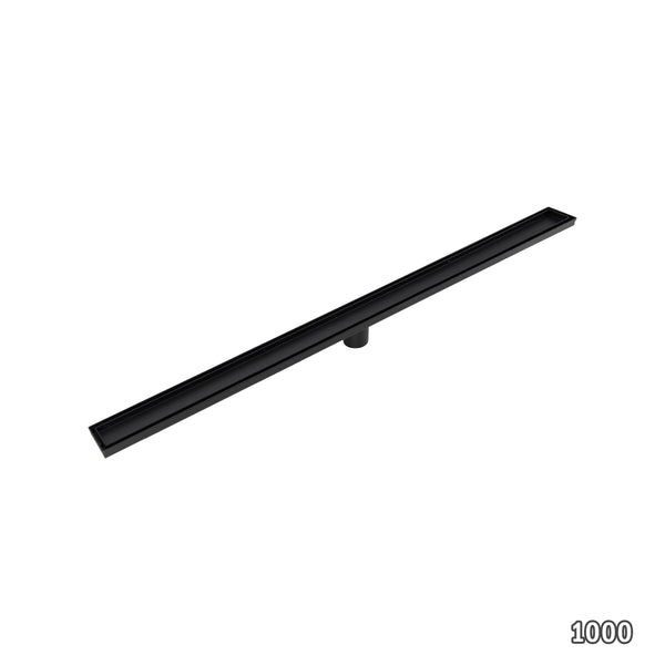 1000Mm Tile Insert Bathroom Shower Black Grate Drain W/Centre Outlet Floor Waste Drain Grates