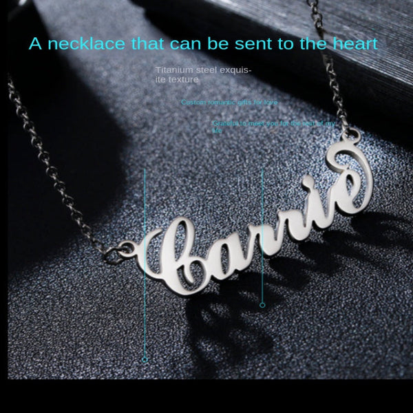 Customized Stainless Steel Name Letter Necklace Collarbone Chain Design Necklaces & Pendants