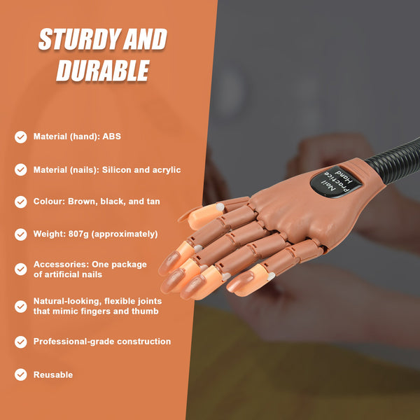 Practice Hand Model For Nail Art Training And Display Manicure With False Nails Nail Art Tools