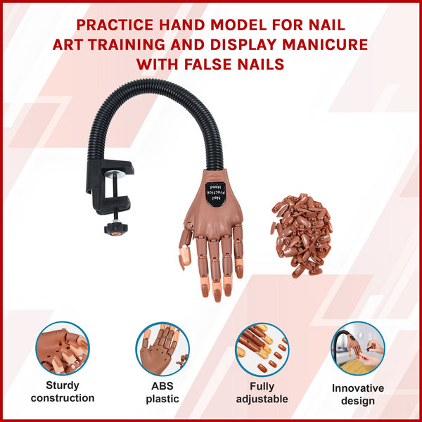 Practice Hand Model For Nail Art Training And Display Manicure With False Nails Nail Art Tools