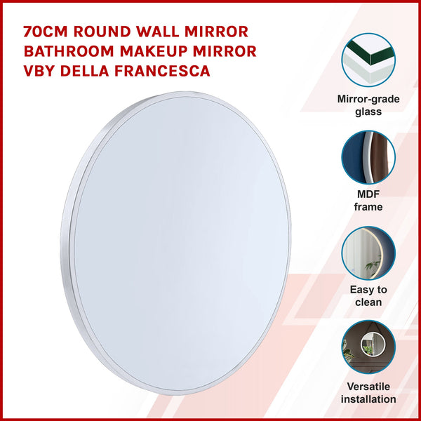 60Cm Round Wall Mirror Bathroom Makeup Contemporary Design Mirrors